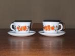 Vintage Arcopal France Kopjes met Bloemen, Huis en Inrichting, Keuken | Servies, Ophalen of Verzenden, Glas, Overige stijlen, Kop(pen) en/of Schotel(s)