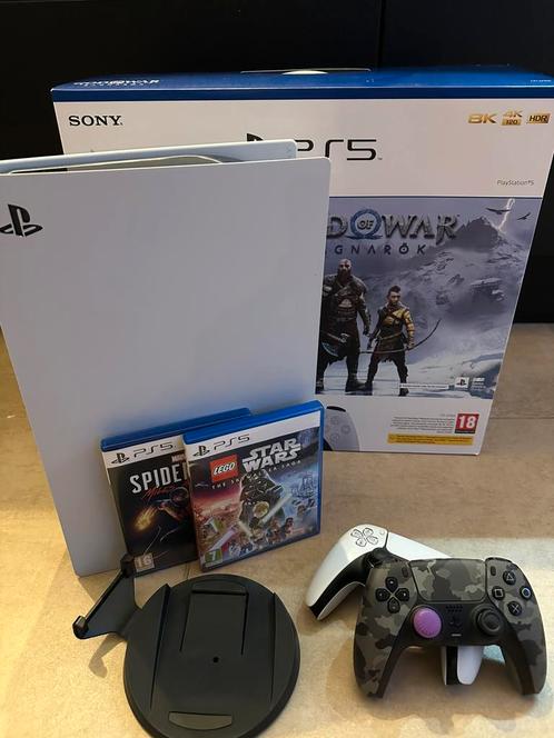 PlayStation 5 disk + controller en 2 games, Spelcomputers en Games, Spelcomputers | Sony PlayStation 5, Zo goed als nieuw, Ophalen of Verzenden