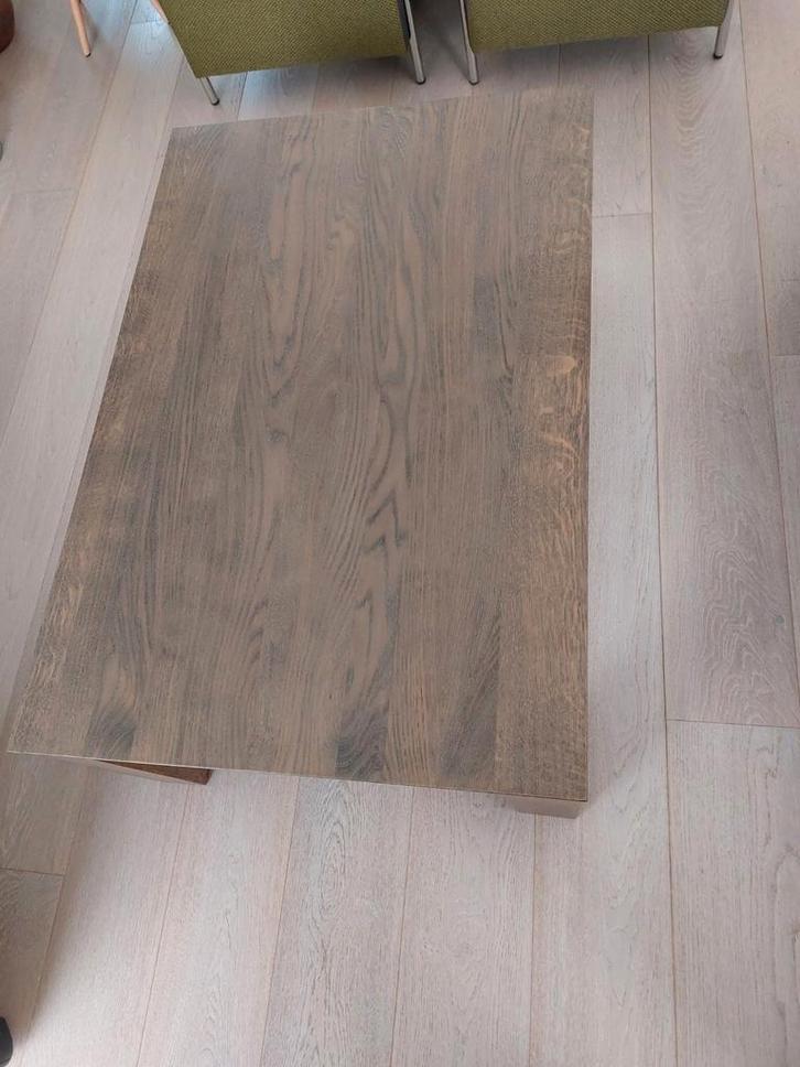 Massief eiken salontafel, 80 x 120 cm, bruin i.z.g.st, Huis en Inrichting, Tafels | Salontafels, Gebruikt, Eikenhout, Ophalen