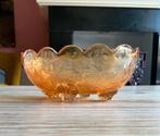 Vintage 50’ Carnival glas schaaltje met mooi bloemenreliëf, Ophalen of Verzenden