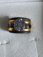 Zwart/goud IXXXI ring mt 17. Limited ed., Overige materialen, Zwart, Ophalen of Verzenden, Zo goed als nieuw