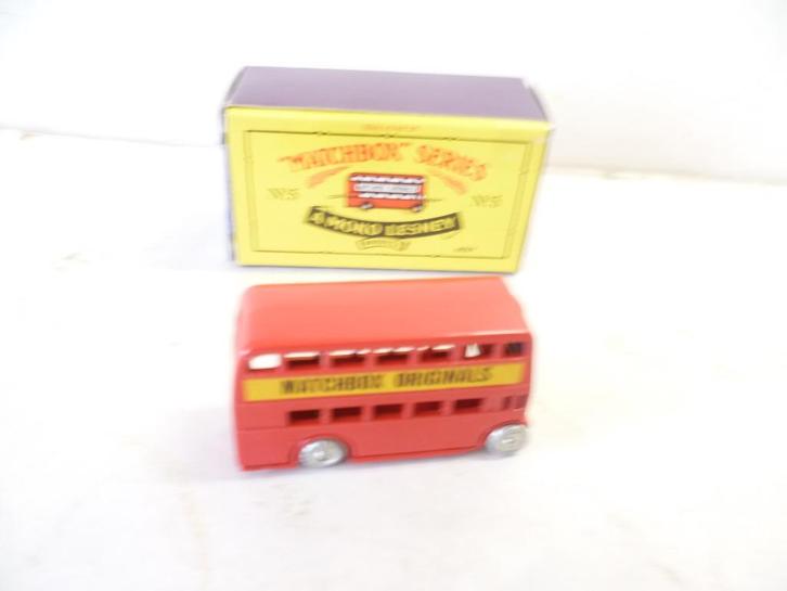 Matchbox Lesney nr 5 dubbeldeks bus in luciferdoosje modelau, Hobby en Vrije tijd, Modelauto's | Overige schalen, Nieuw, Bus of Vrachtwagen