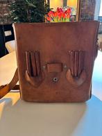 Vintage leren schooltas jaren '50/'60, Overige merken, Gebruikt, Bruin, Ophalen of Verzenden