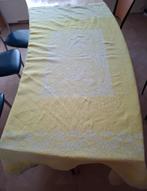 Zwaar Rechthoekig Tafelkleed - Lichtgeel/Groengeel, Ophalen of Verzenden, Gebruikt, Rechthoek, Binnen