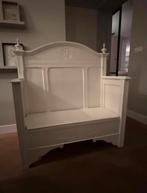 Brocante wit houten bankje, Ophalen