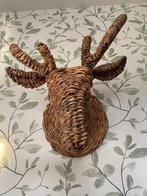 Kop rudolph hoofd rendier met hoorns riet rattan, Ophalen, Zo goed als nieuw