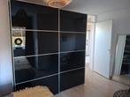 Degelijke schuifdeur kledingkast zwart/grijs, Huis en Inrichting, Ophalen, 200 cm of meer, Zo goed als nieuw, 200 cm of meer