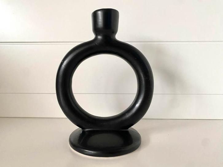 Zwarte kandelaar van Huizedop, Antiek en Kunst, Antiek | Kandelaars, Keramiek of Aardewerk, Ophalen of Verzenden