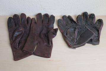 Vintage leren handschoenen, 2 paar. Zomer en winter paar beschikbaar voor biedingen