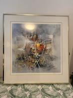 Litho met goudkleurige rand 75 x 75 cm, Antiek en Kunst, Ophalen