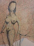 Pointillistisch schilderij  naakte vrouw Marevna vorobieff, Ophalen of Verzenden