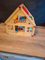 Leuk Houten Poppenhuis met Meubels, Kinderen en Baby's, Speelgoed | Poppenhuizen, Ophalen of Verzenden, Gebruikt, Poppenhuis