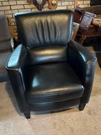 Nette zwart leren fauteuil, Ophalen, Gebruikt