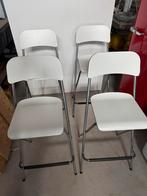 4 Ikea Barkrukken Wit Chrome - Lichte Schade, Ophalen, Gebruikt, Met voetsteun, 60 tot 90 cm