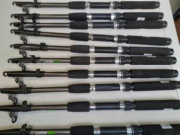Partij van 10 telescoophengels grijs 1.80m 20 gram beschikbaar voor biedingen