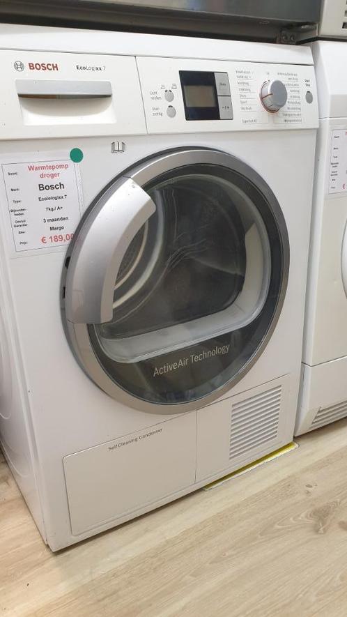 warmtepompdroger Bosch - 7kg, Witgoed en Apparatuur, Wasdrogers, Gebruikt, Condens, Voorlader, 6 tot 8 kg, 85 tot 90 cm, Anti-kreukfase