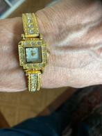 Dames Horloge (Goudkleurig met nep Diamantjes), Overige merken, Staal, Ophalen of Verzenden, Staal