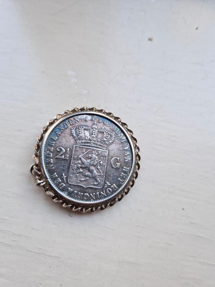 Zilveren Rijksdaalder 1850 - Kettinghanger, Postzegels en Munten, Munten | Nederland, Losse munt, 2½ gulden, Koning Willem II