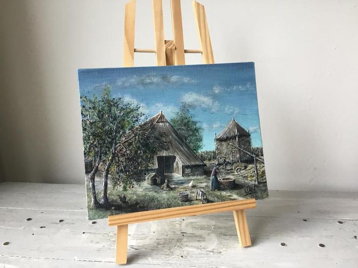 Acryl schilderij Boerderij Abbink, Halle 1643., Antiek en Kunst, Kunst | Schilderijen | Klassiek, Ophalen of Verzenden