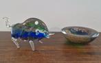 Vintage Murano glazen stier en schaal, set, Antiek en Kunst, Ophalen of Verzenden