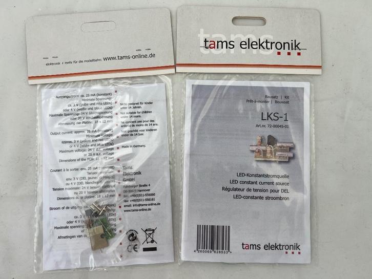 TAMS, 2 bouwpakketten voor LED-constante stroombron, LKS-1, Hobby en Vrije tijd, Modeltreinen | H0, Nieuw, Transformator of Voeding