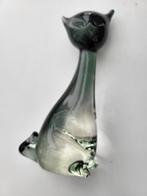 G roene glazen Murano kat /poes, Ophalen of Verzenden
