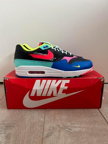 Nike Air Max 1 Black Hyper Grape Parachute 45 (deadstock) beschikbaar voor biedingen