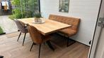 Mango houten tafel incl eetbank, Huis en Inrichting, Complete eetkamers, Ophalen, Zo goed als nieuw