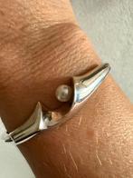 M131/SCROEPELS Vintage Zilveren parel armband Denemarken, Gebruikt, Verzenden, X, Zilver