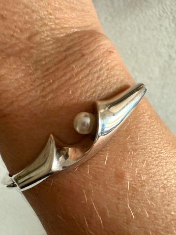 M131/SCROEPELS Vintage Zilveren parel armband Denemarken beschikbaar voor biedingen