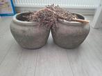 2 mooie potten stoer, sober, Tuin en Terras, Ophalen, Zo goed als nieuw, Rond, Minder dan 25 cm