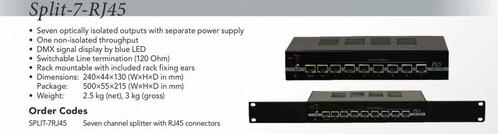 Dmx splitter/ booster PLS split-7 rj-45, Muziek en Instrumenten, Licht en Laser, Zo goed als nieuw, Overige typen, Ophalen of Verzenden
