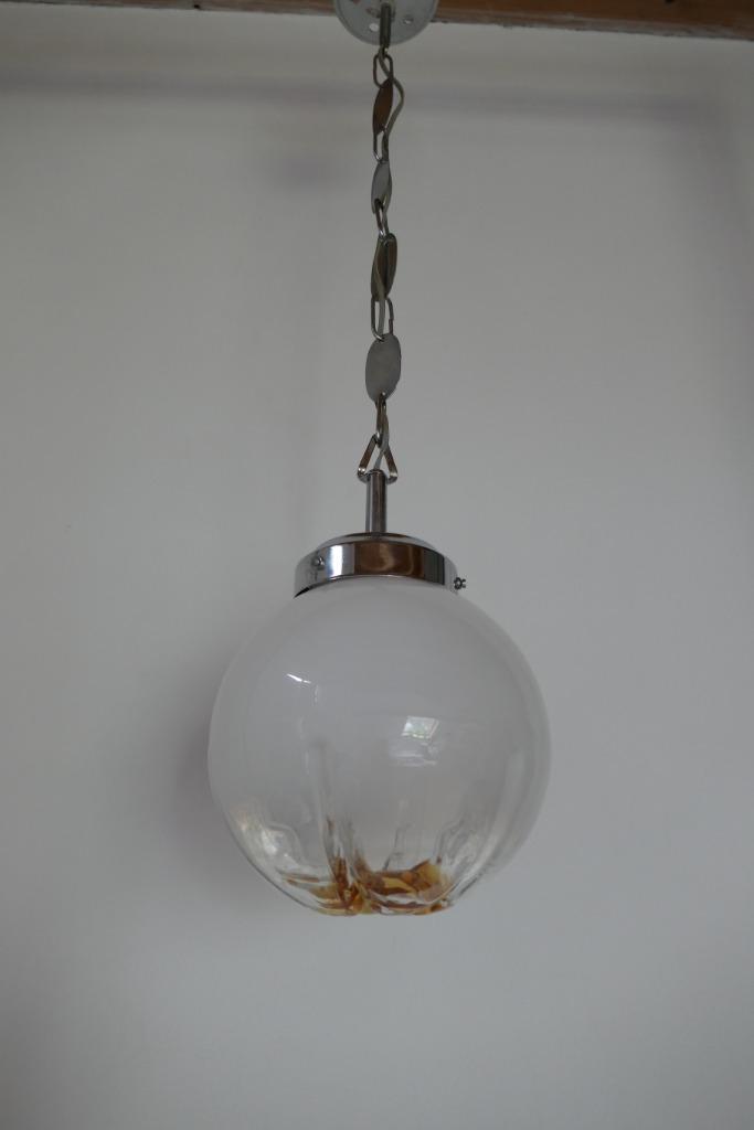 Vintage hanglamp Mazzega design Toni Zuccheri., Huis en Inrichting, Lampen | Hanglampen, Glas, Metaal, Verzenden