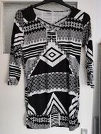 MS Mode dames tuniek met zwart / wit patronen motief, Maat 38/40 (M), Overige kleuren, Ophalen of Verzenden, Zo goed als nieuw