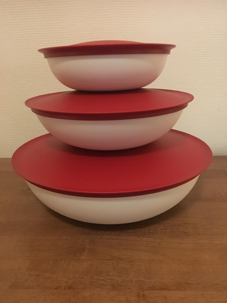 Tupperware Set Allegra Rood/Wit Demo model, Ophalen of Verzenden, Nieuw, Rood, Overige typen