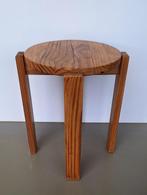 vintage Scandinavisch design kruk stool rond 34 h= 46cm, Huis en Inrichting, Krukjes, Gebruikt, Ophalen of Verzenden, Hout