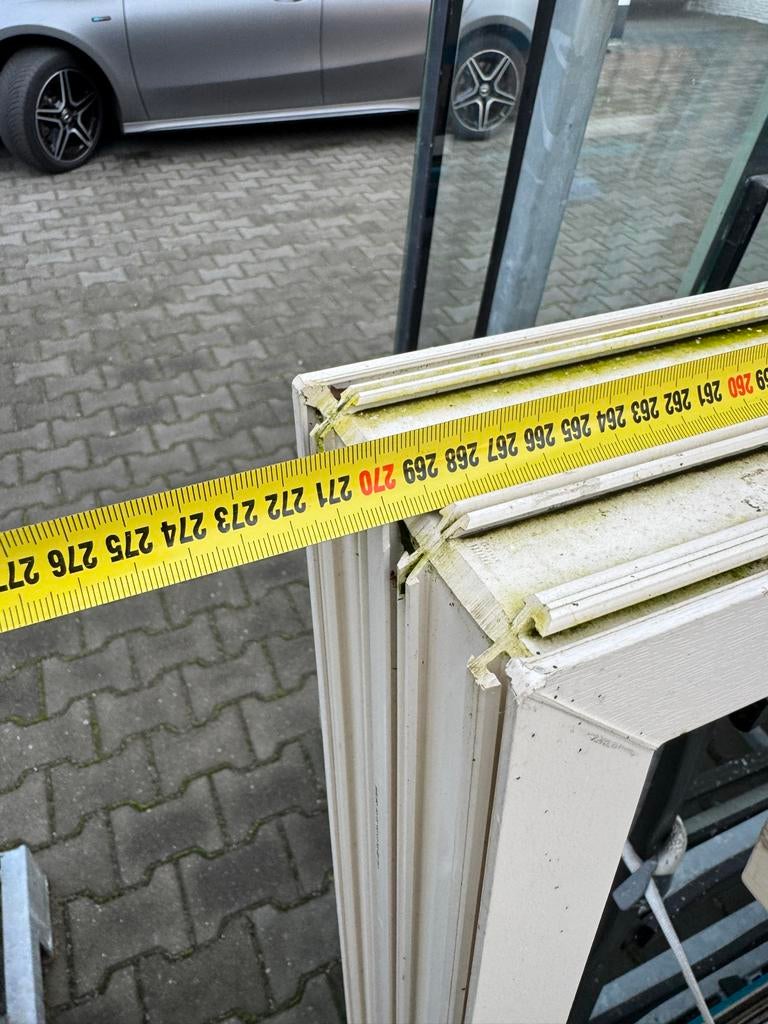 Raamkozijn met glas, Doe-het-zelf en Verbouw, Kozijnen en Schuifpuien, Kunststof, Gebruikt, Ophalen of Verzenden, 150 tot 225 cm