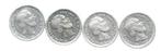 4 x 5 cent 1850, Koning Willem III, Zilver, Ophalen of Verzenden, Losse munt