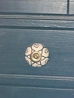 4 Porseleinen Kastknoppen met Bloemmotief, Ophalen of Verzenden, Gebruikt