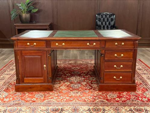 Klassiek Engels bureau (partnerdesk) #498, Huis en Inrichting, Bureaus, Zo goed als nieuw, Bureau, Ophalen of Verzenden