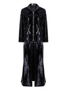 Zwarte leerlook jas sexy fetish leren pvc latex dames heren, Verzenden, Nieuw, Kleding