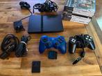 Sony PS2 Slim - met games en accessoires, Spelcomputers en Games, Spelcomputers | Sony PlayStation 2, Met games, Zwart, Met 2 controllers