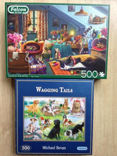 🧩2 Mooie Puzzels van 500 stukjes FALCON & GIBSONS., Hobby en Vrije tijd, Denksport en Puzzels, Zo goed als nieuw, Legpuzzel, 500 t/m 1500 stukjes