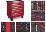 Gevulde robuuste gereedschapswagen STARTER 212-delig, Auto diversen, Autogereedschap, Ophalen, Zo goed als nieuw
