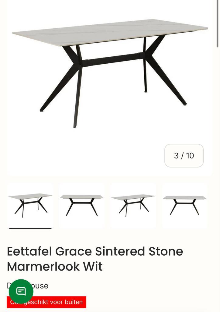 Nieuwe Eettafel Grace Marmerlook Wit (composiet), Huis en Inrichting, Tafels | Eettafels, Zo goed als nieuw, 100 tot 150 cm, 150 tot 200 cm