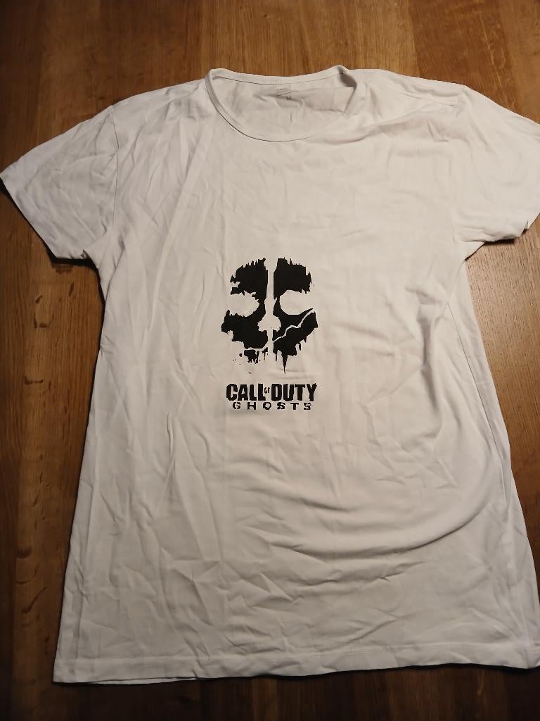 Wit t-shirt met print Call of Duty ghosts maat M, Kleding | Heren, T-shirts, Ophalen of Verzenden, Gedragen, Maat 48/50 (M), Wit
