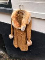 Vintage Suède Jas lammy met Bontkraag, Ophalen of Verzenden, Gedragen, Maat 36 (S), Bruin