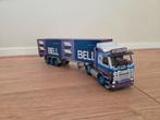 Tekno Scania 142 Gebr. de Wilde met Bell container, Ophalen of Verzenden, Zo goed als nieuw, Bus of Vrachtwagen, Tekno