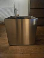 Stijlvolle vierkante plantenbak van Roestvrij staal, Tuin en Terras, Ophalen, Gebruikt, Vierkant, Binnen