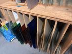 Hobby Glas, gekleurd, doorzichtig - Oud & Antiek, Doe-het-zelf en Verbouw, Glas en Ramen, Ophalen, Gebruikt, Glasplaat, Minder dan 80 cm